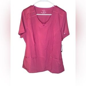 NWT Women’s Cherokee infinity scrub top burgundy wine color size large